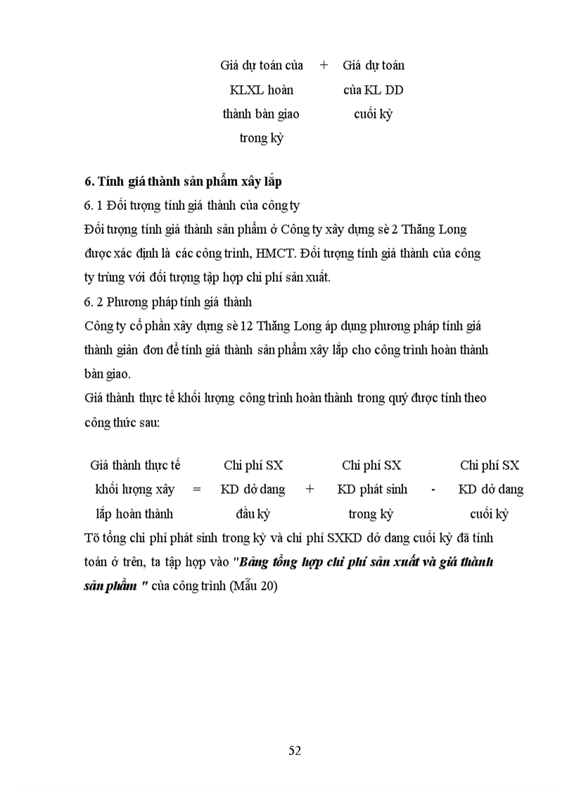image for page Tổ chức công tác kế toán tập hợp chi phi sản xuất và tính giá thành sản phẩm ở công ty cổ phần xây dựng số 12 Thăng Long