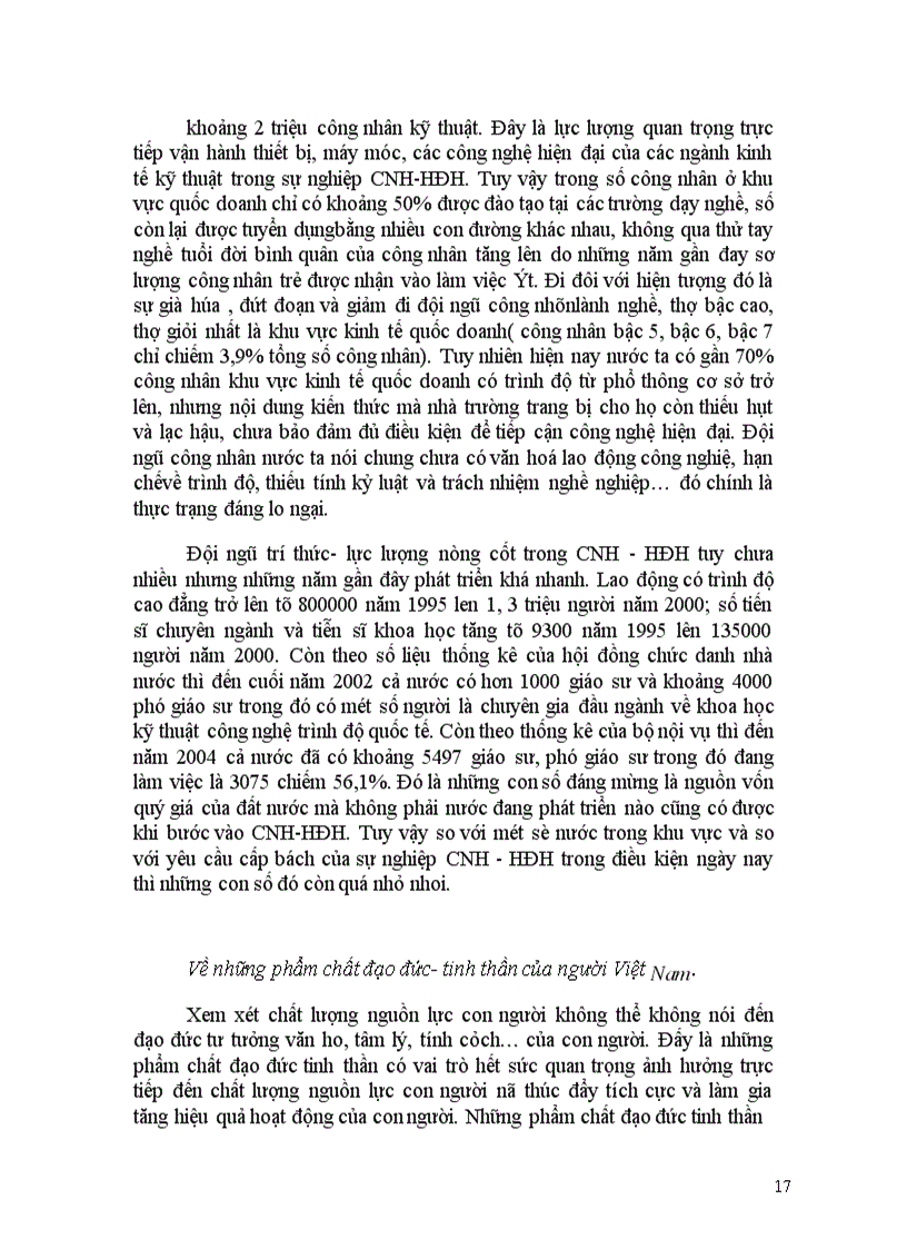 image for page Giải pháp cơ bản nhằm khai thác và phát triển có hiệu quả nguồn lực con người đáp ứng yêu cầu công nghiệp hoá hiện đại hoá ở Việt Nam