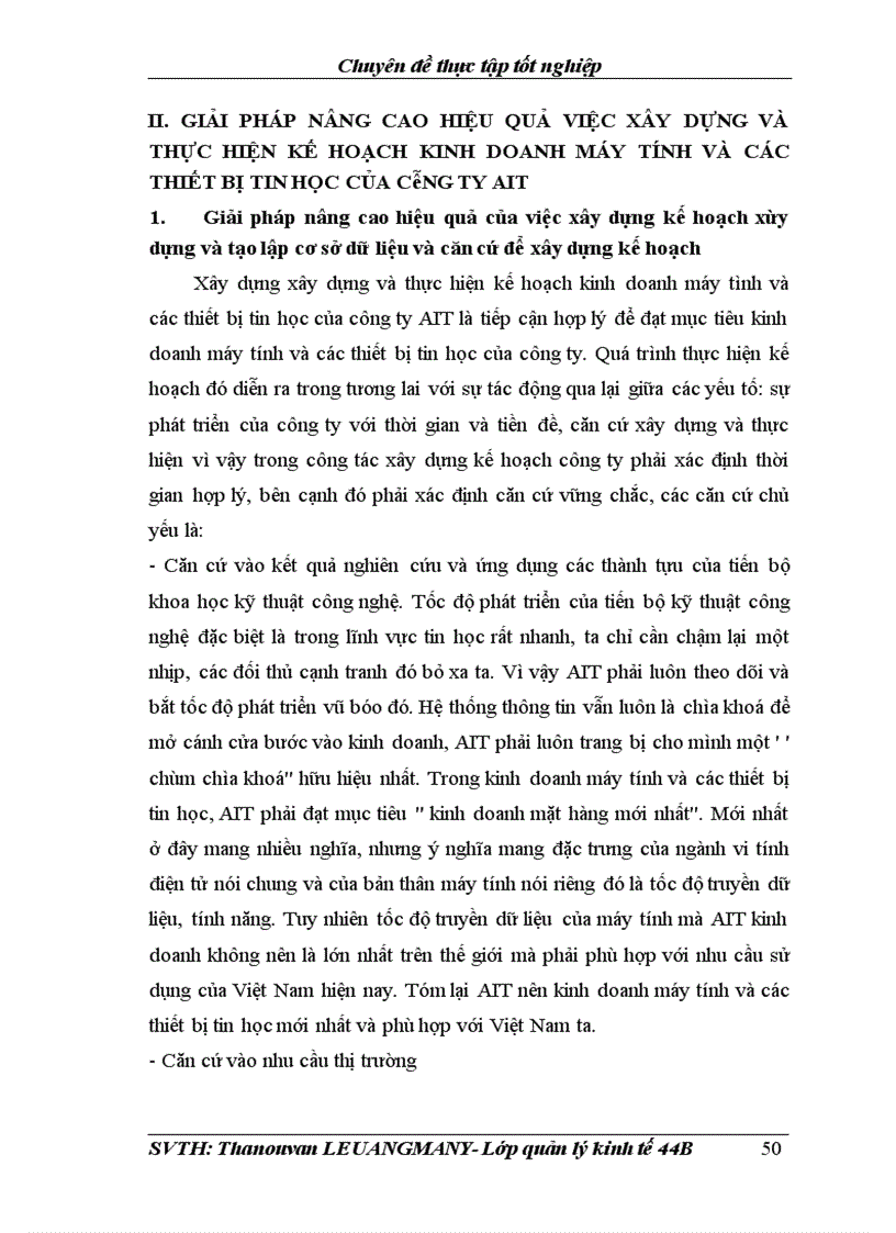 image for page Một số vấn đề về xây dựng và thực hiện Kế hoạch kinh doanh máy tính và các thiết bị tin học của công ty AIT