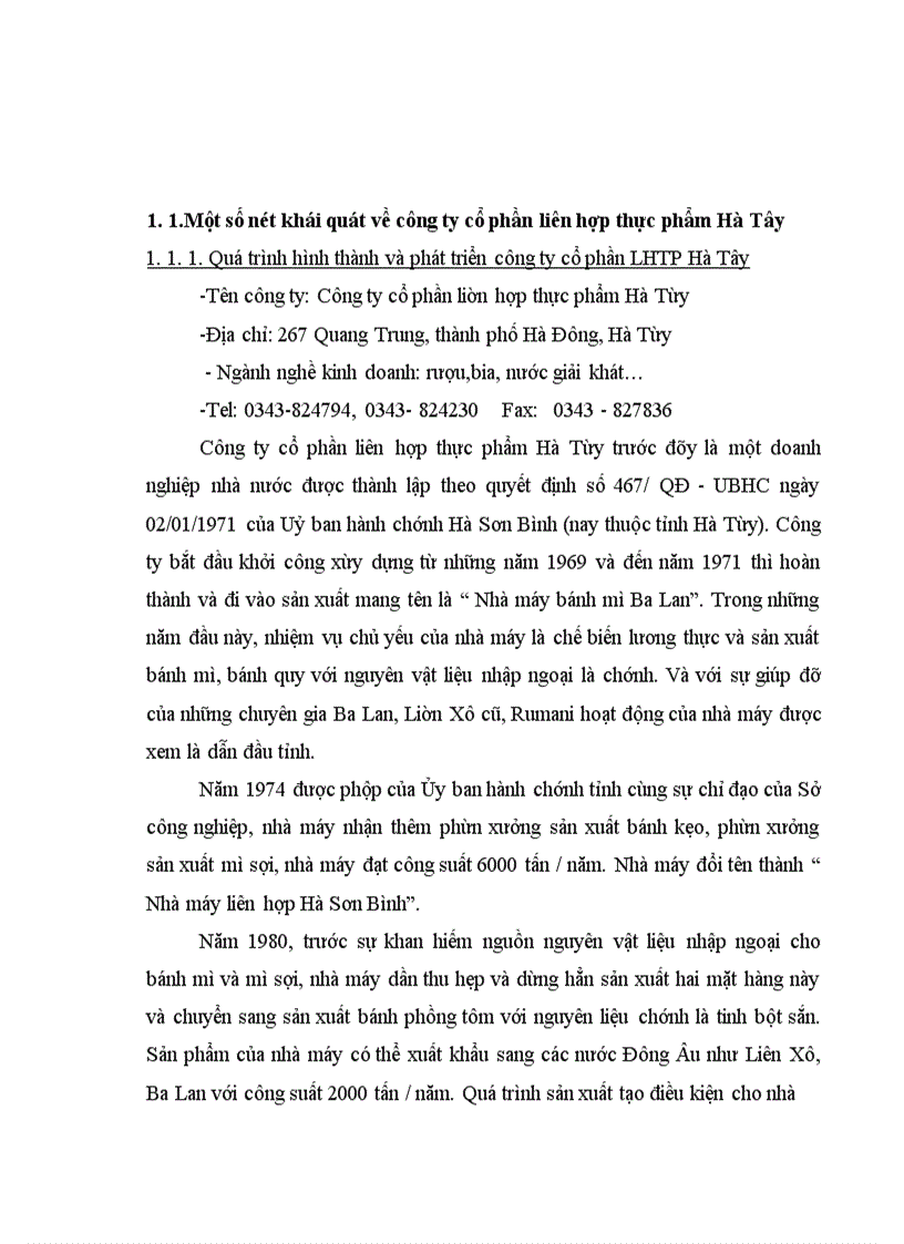 image for page Báo cáo thực tập tại công ty cổ phần LHTP Hà Tây