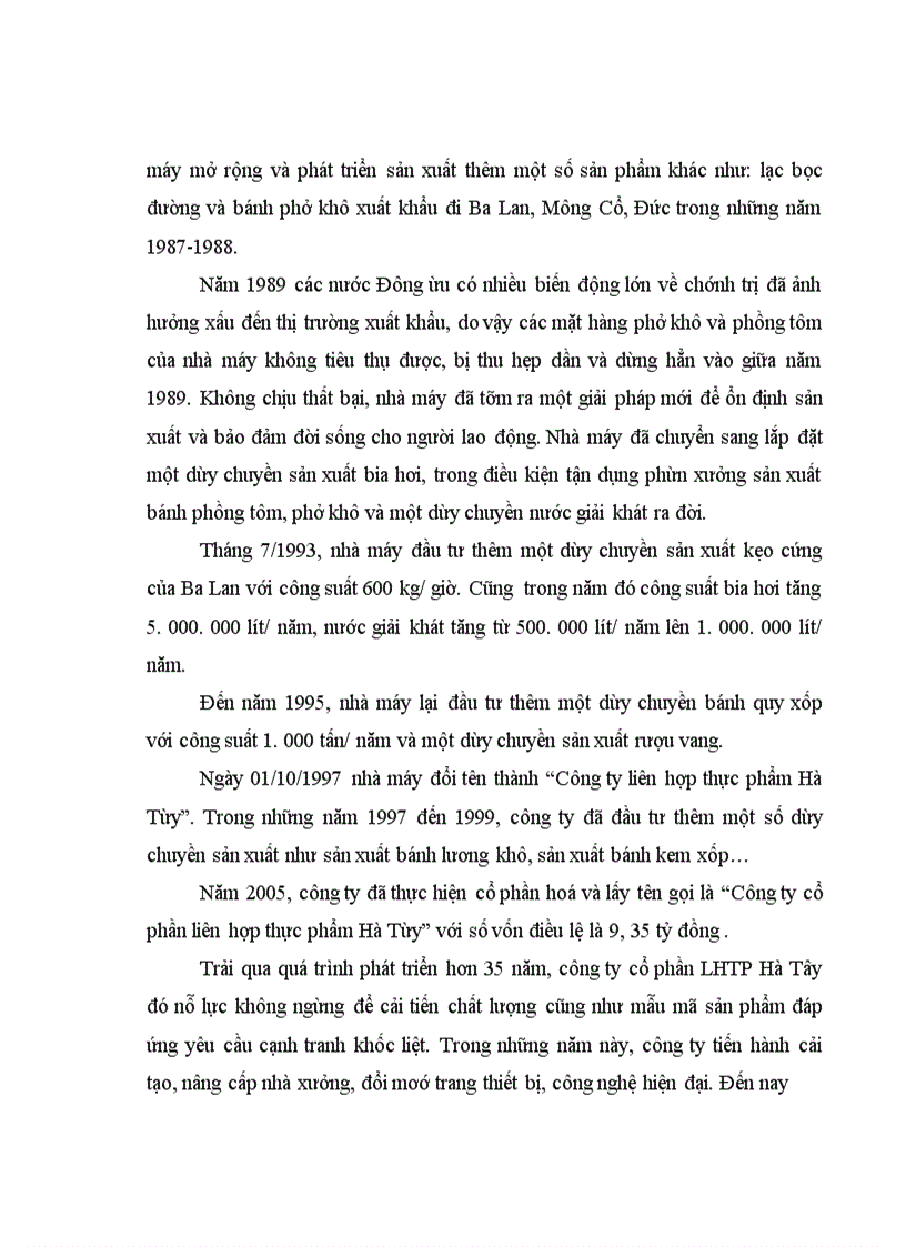 image for page Báo cáo thực tập tại công ty cổ phần LHTP Hà Tây