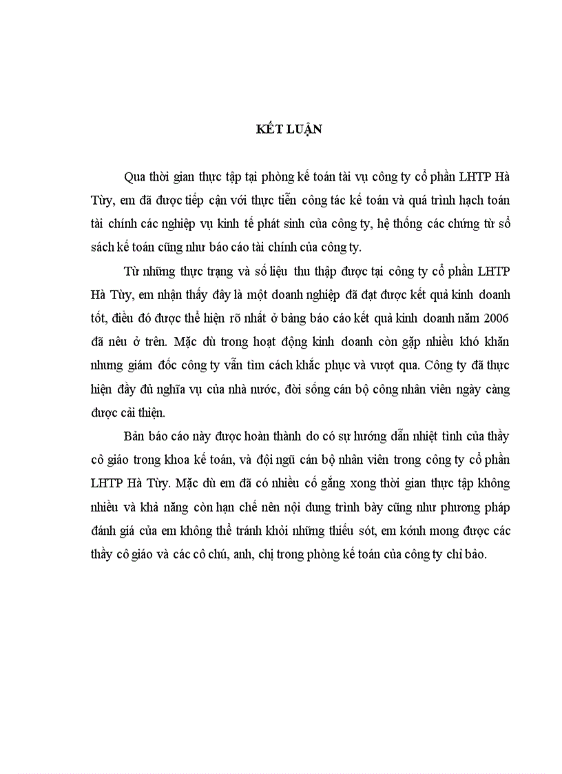 image for page Báo cáo thực tập tại công ty cổ phần LHTP Hà Tây