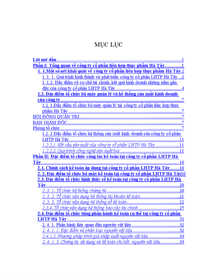 image for page Báo cáo thực tập tại công ty cổ phần LHTP Hà Tây