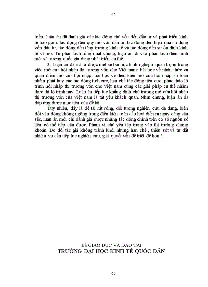 image for page Tác động của việc mở cửa thị trường vốn đến nền kinh tế các nước đang phát triển: Bài học cho Việt nam