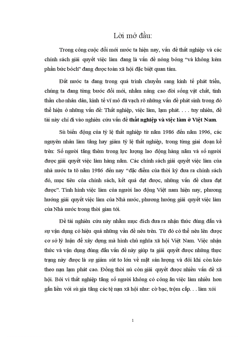 image for page Vấn đề thất nghiệp trong công cuộc đổi mới nước ta hiện nay