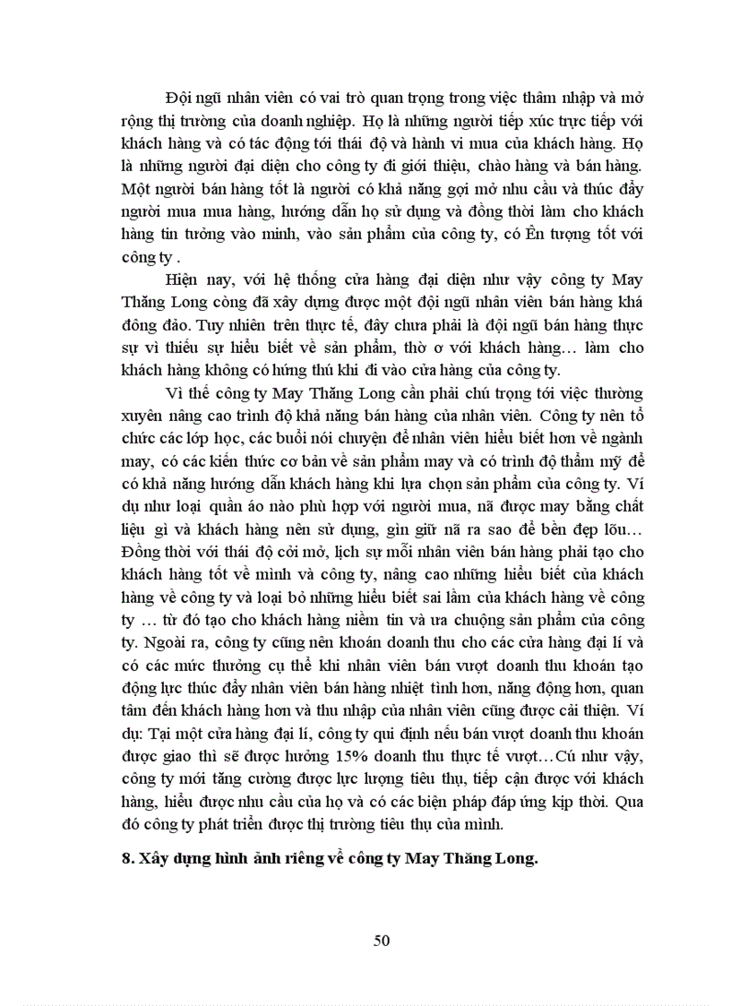 image for page Tiêu thụ sản phẩm may mặc trên thị trường nội địa của công ty May Thăng Long