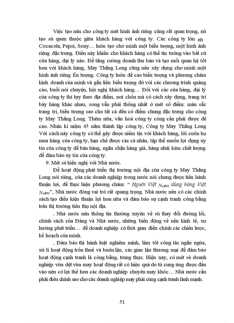 image for page Tiêu thụ sản phẩm may mặc trên thị trường nội địa của công ty May Thăng Long