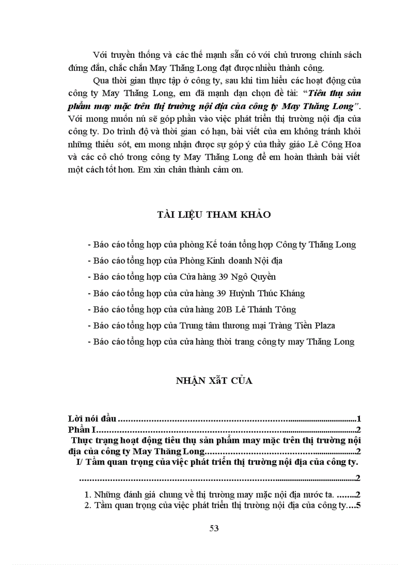 image for page Tiêu thụ sản phẩm may mặc trên thị trường nội địa của công ty May Thăng Long