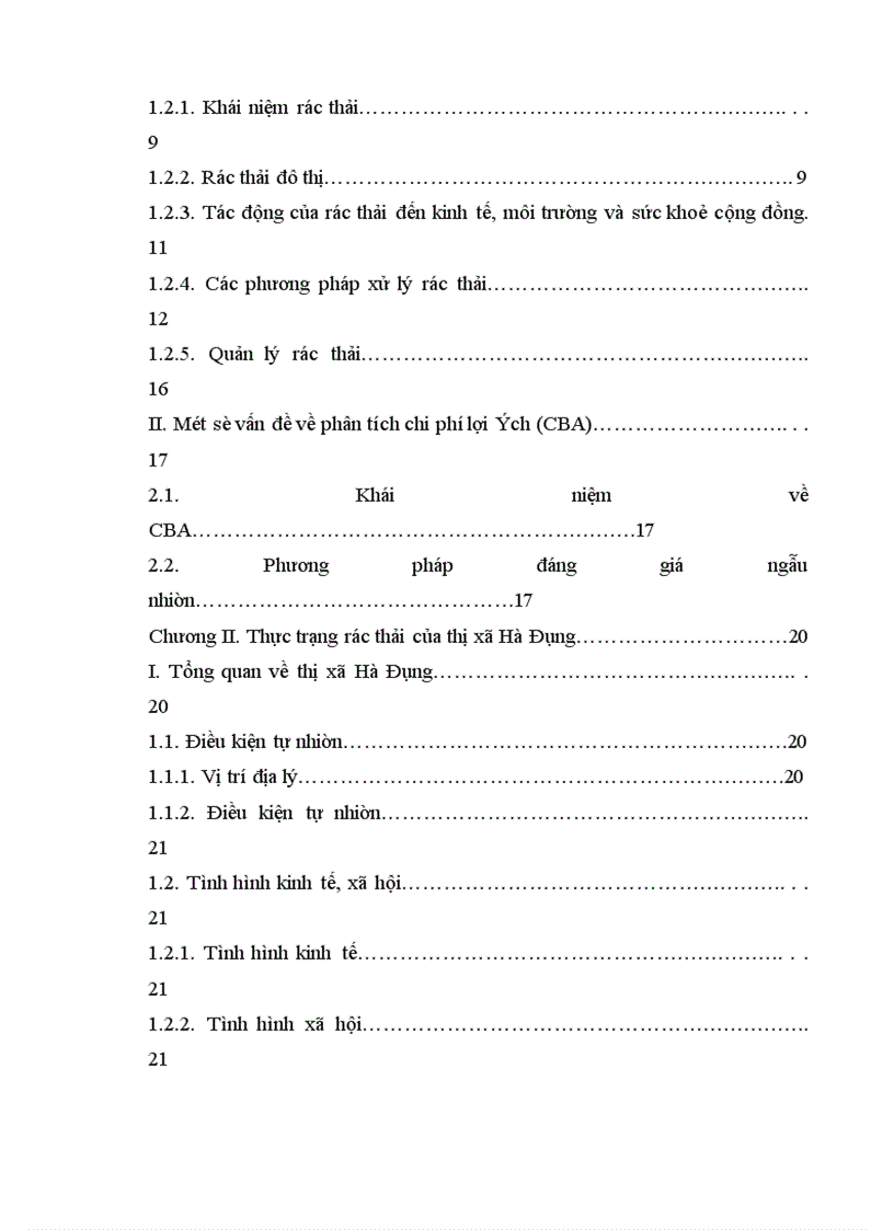 image for page Phân tích hiệu quả kinh tế, xã hội của dự án xây dựng nhà máy xử lý rác thải của thị xã Hà Đông