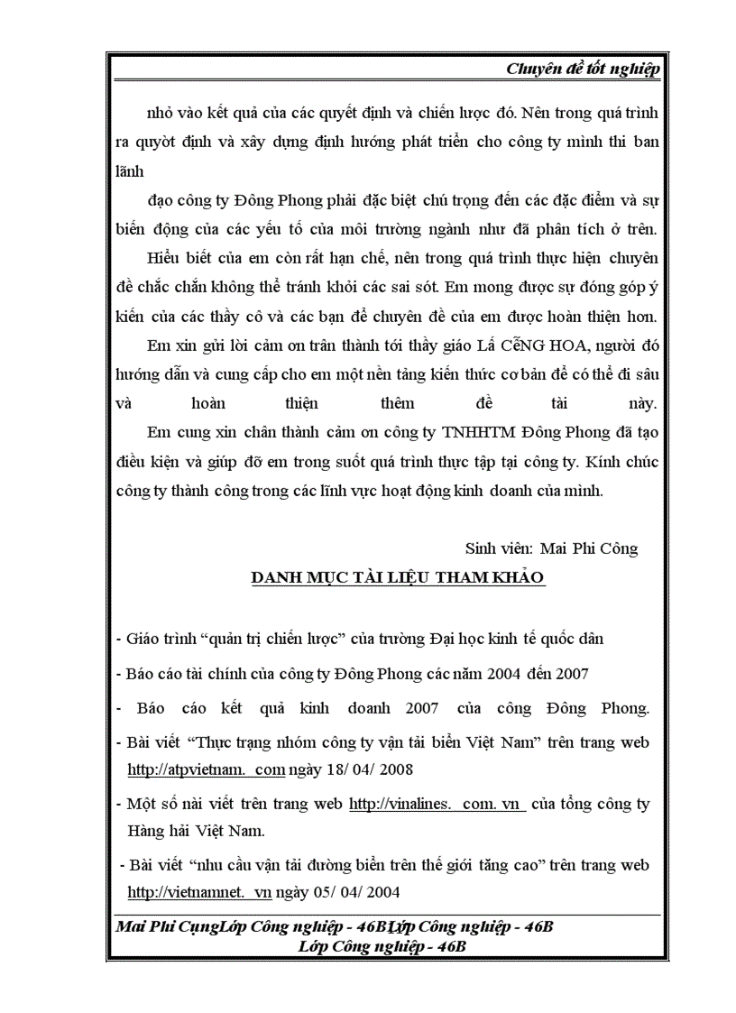 image for page Phân tích môi trường ngành vận tải tàu biển phục vụ cho việc định hướng phát triển của công ty tnhhtm đông phong