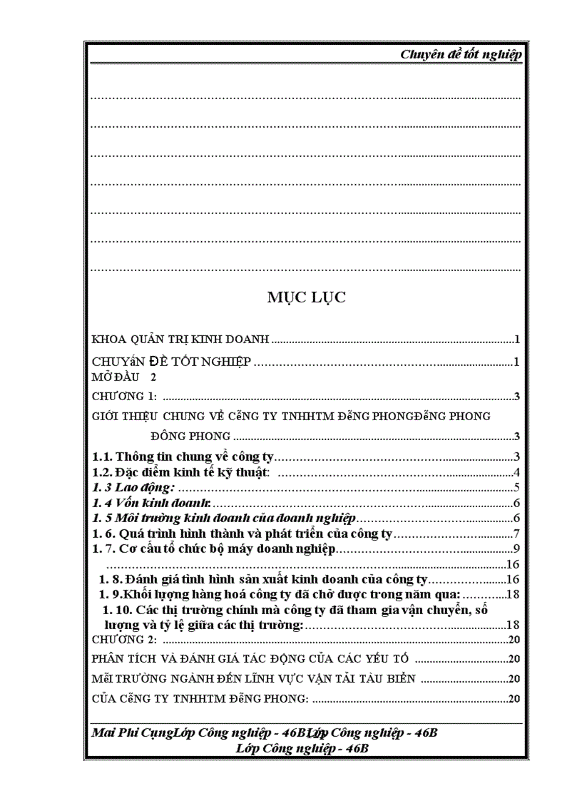 image for page Phân tích môi trường ngành vận tải tàu biển phục vụ cho việc định hướng phát triển của công ty tnhhtm đông phong