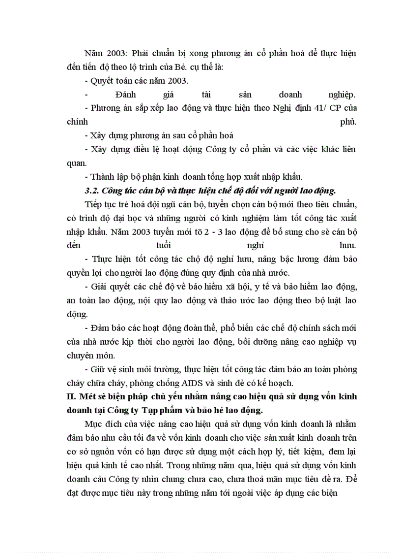 image for page Một số biện pháp nâng cao hiệu quả sử dụng vốn kinh doanh tại Công ty Tạp phẩm và bảo hộ lao động