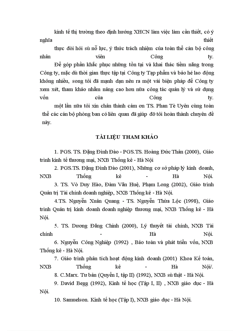 image for page Một số biện pháp nâng cao hiệu quả sử dụng vốn kinh doanh tại Công ty Tạp phẩm và bảo hộ lao động