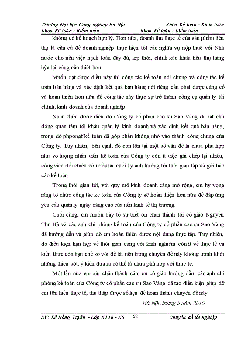 image for page Kế toán bán hàng và xác định kết quả bán hàng trong Công ty cổ phần cao su Sao Vàng