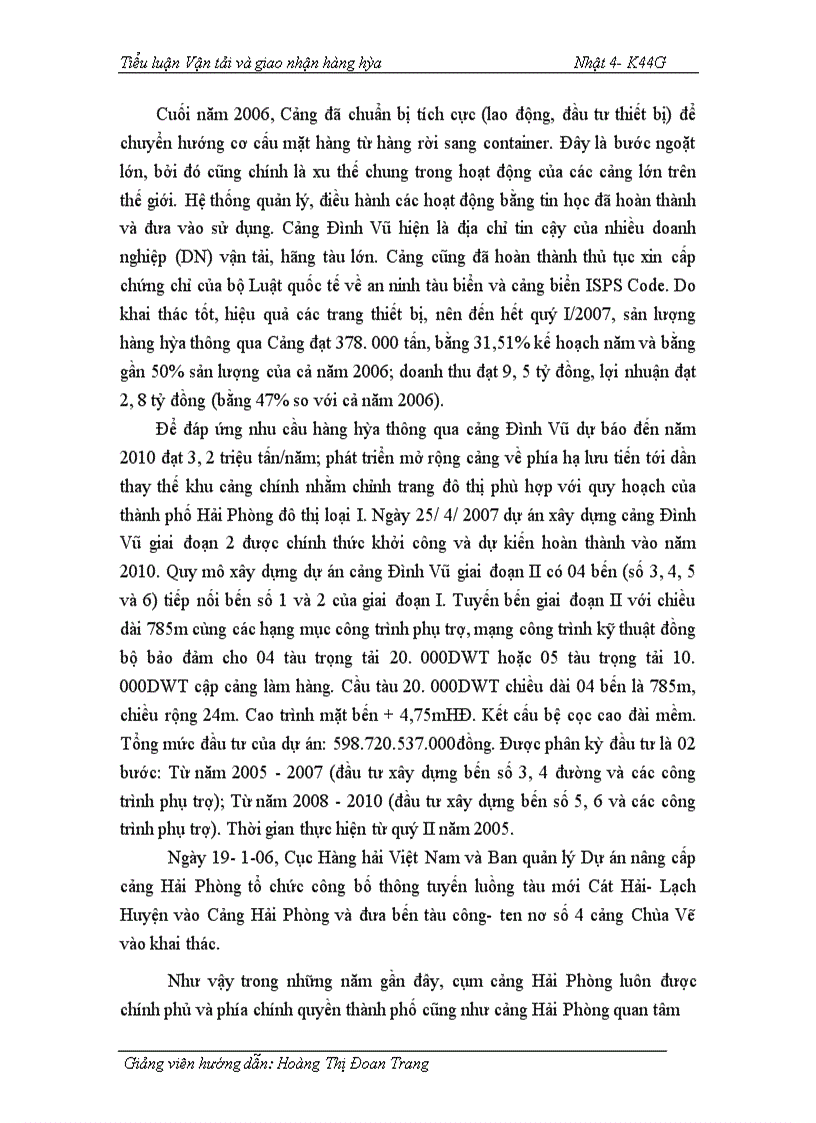 image for page Đại lý tàu biển và phát triển hoạt động đại lý tàu biển ở cảng Hải Phòng