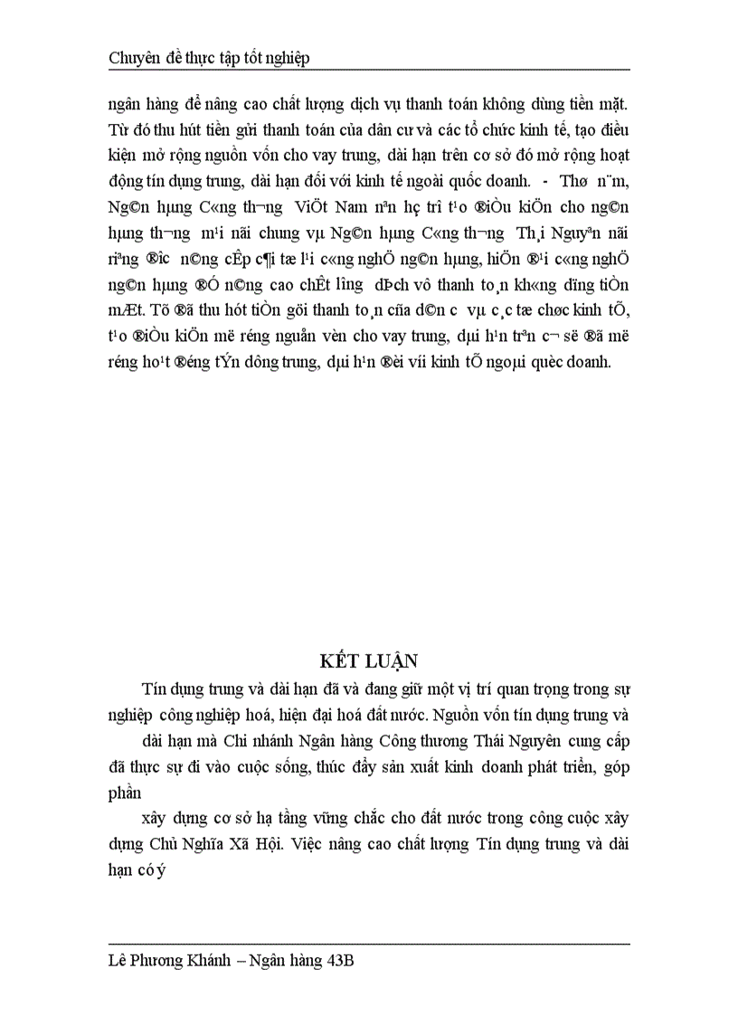 image for page Giải pháp nâng cao chất lượng Tín dụng Trung và Dài hạn tại Chi nhánh Ngân hàng Công thương Thái Nguyên