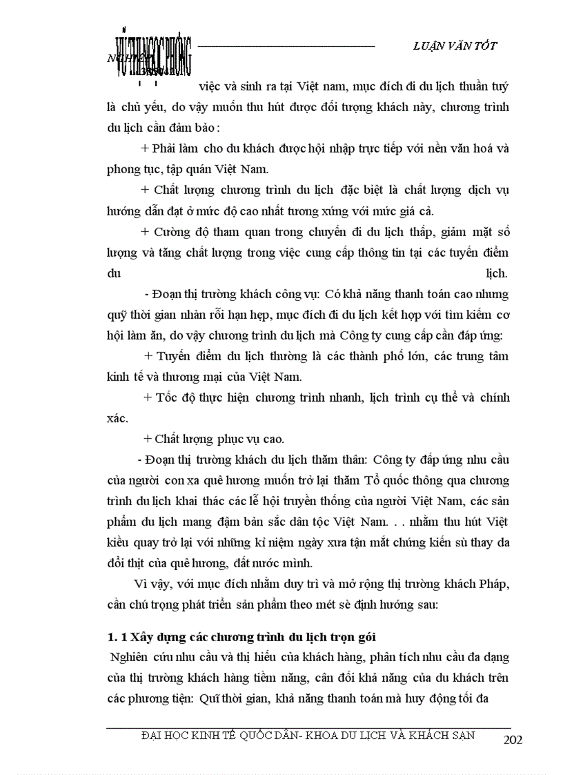 image for page Các giải pháp nhằm duy trì và mở rộng thị trường khách du lịch là người Pháp của Công ty du lịch Việt Nam tại Hà Nội