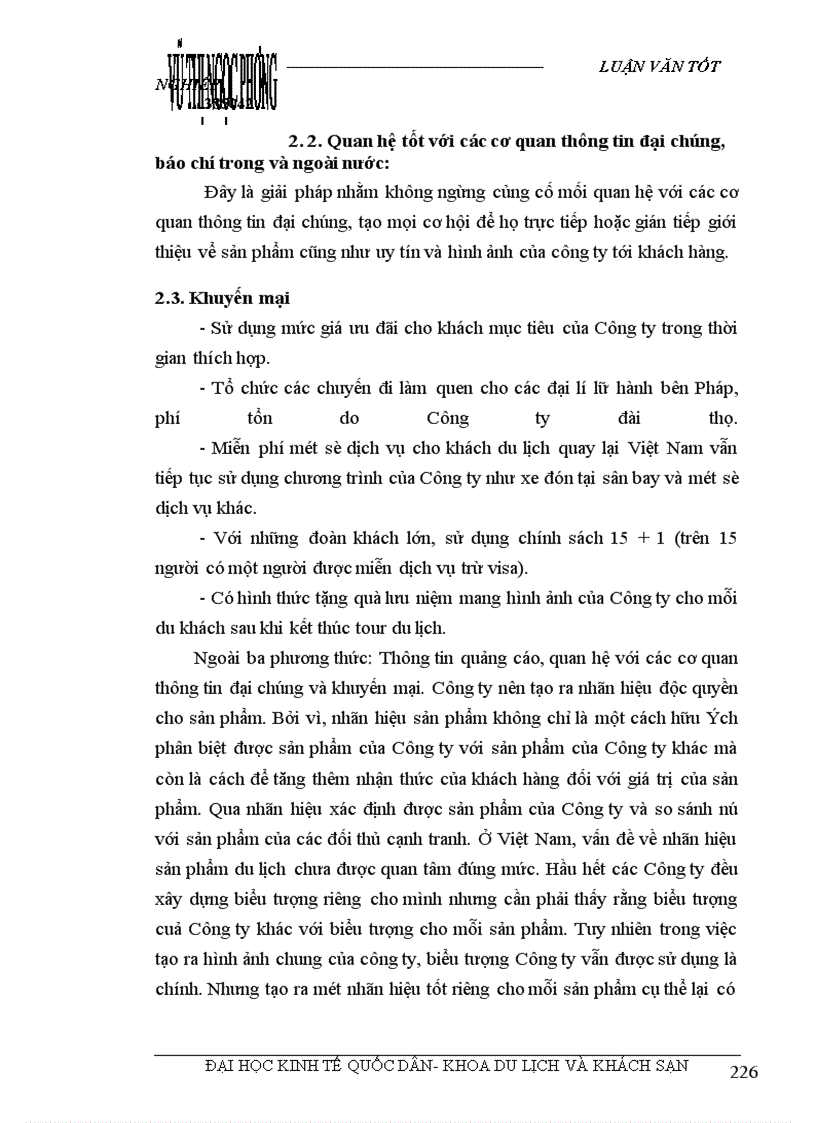 image for page Các giải pháp nhằm duy trì và mở rộng thị trường khách du lịch là người Pháp của Công ty du lịch Việt Nam tại Hà Nội
