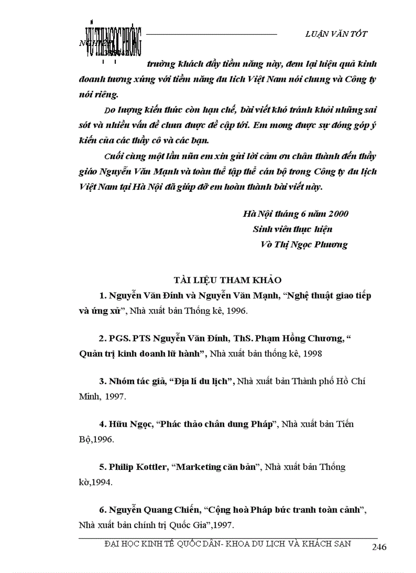 image for page Các giải pháp nhằm duy trì và mở rộng thị trường khách du lịch là người Pháp của Công ty du lịch Việt Nam tại Hà Nội