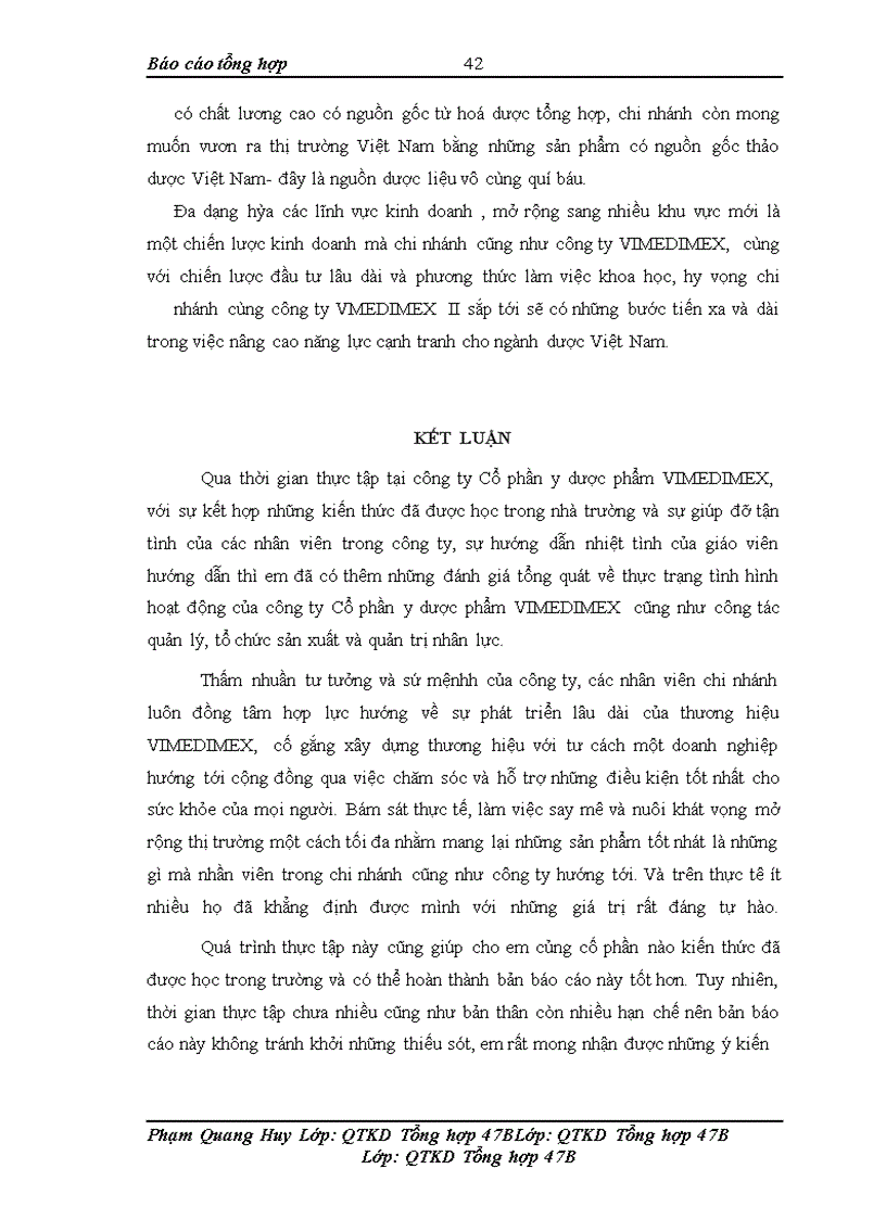 image for page Báo cáo thực tập tại Cổ phần y dược phẩm VIMEDIMEX,