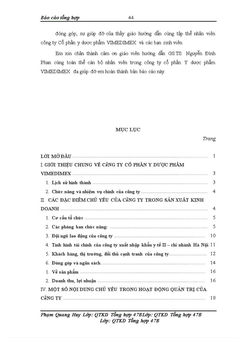 image for page Báo cáo thực tập tại Cổ phần y dược phẩm VIMEDIMEX,