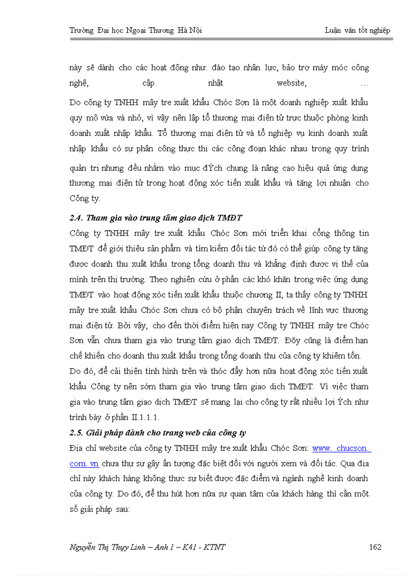 image for page Ưng dụng TMĐT trong hoạt động xúc tiến xuất khẩu tại công ty TNHH mây tre xuất Chúc Sơn