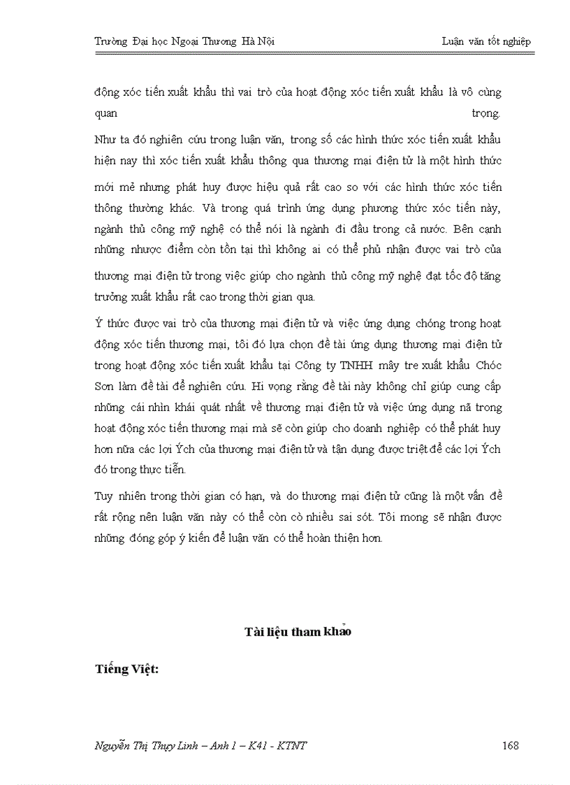 image for page Ưng dụng TMĐT trong hoạt động xúc tiến xuất khẩu tại công ty TNHH mây tre xuất Chúc Sơn