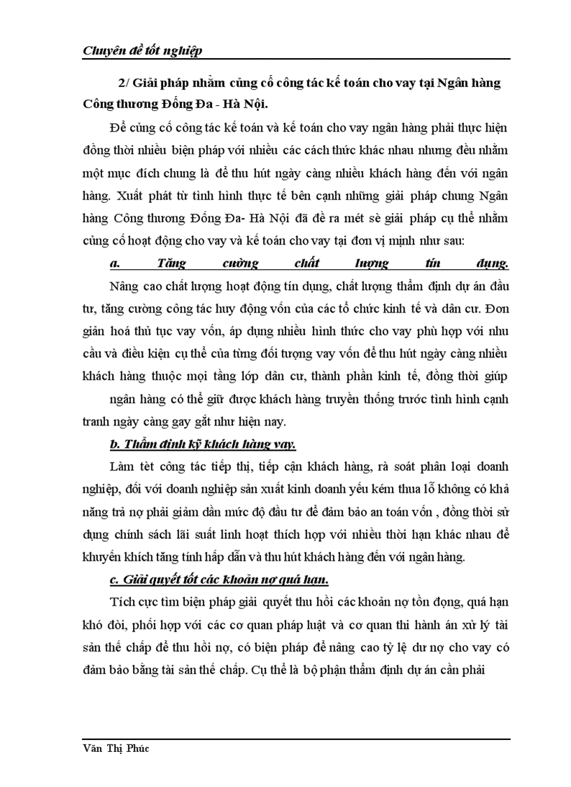 image for page Một số giải pháp nhằm hoàn thiện nghiệp vụ kế toán cho vay tại chi nhánh Ngân hàng Công thương Đống Đa - Hà Nội