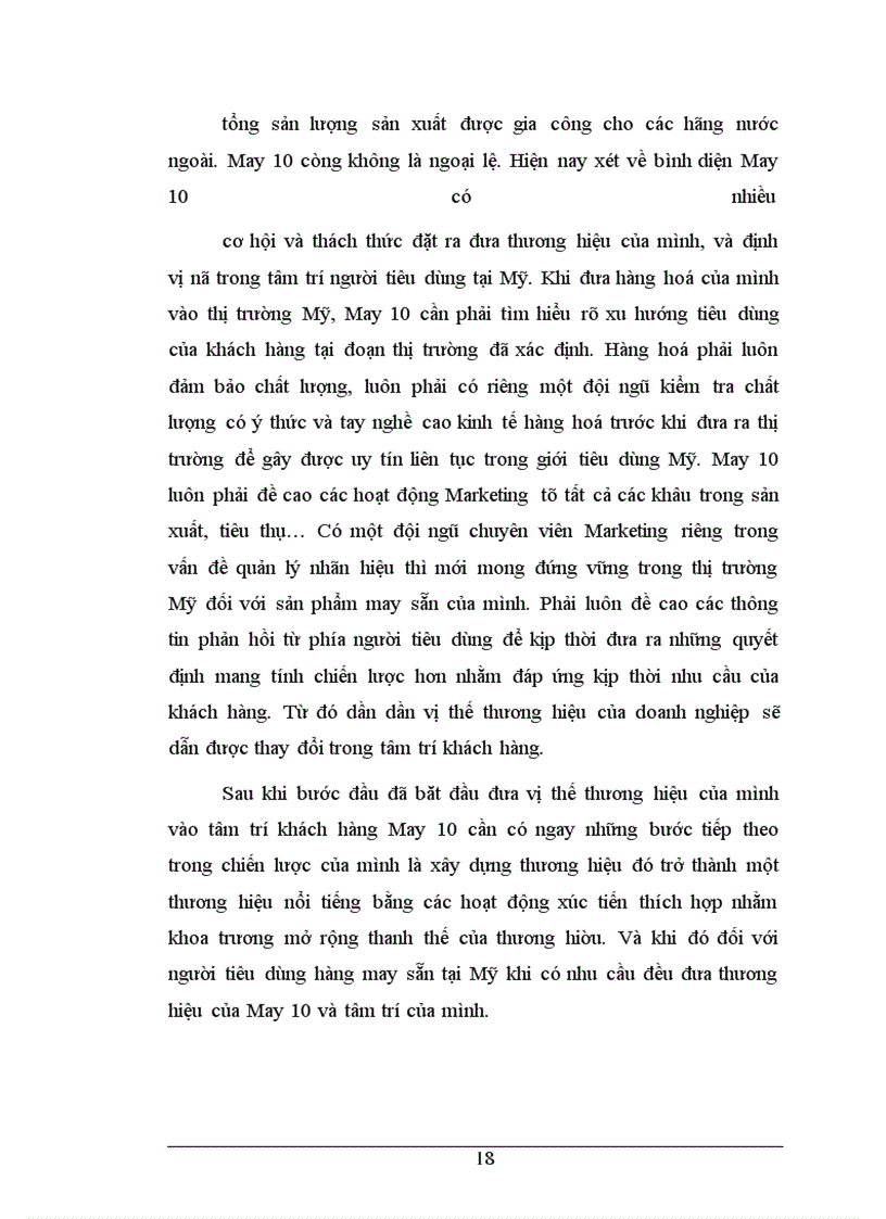 image for page Thương hiệu cho sản phẩm áo sơ mi may sẵn của Công ty May 10 xuất khẩu sang thị trường