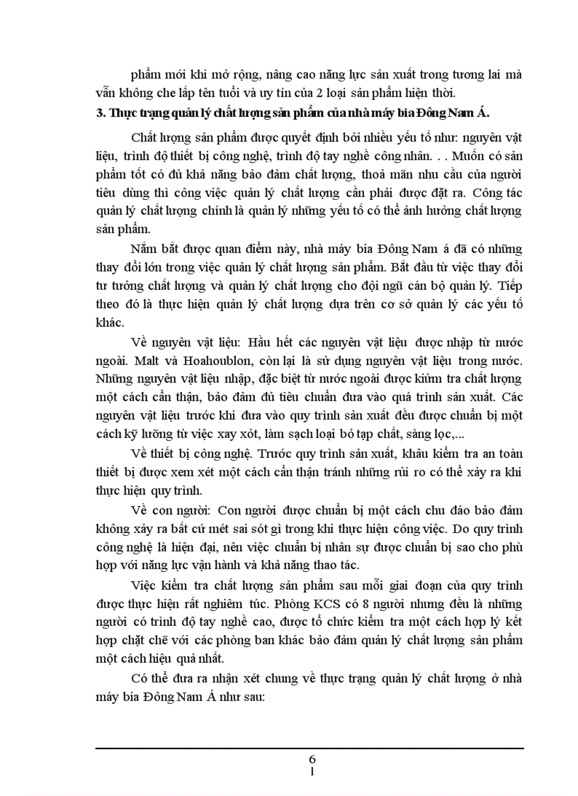 image for page Biện pháp nâng cao chất lượng sản phẩm ở Nhà máy bia Đông Nam á