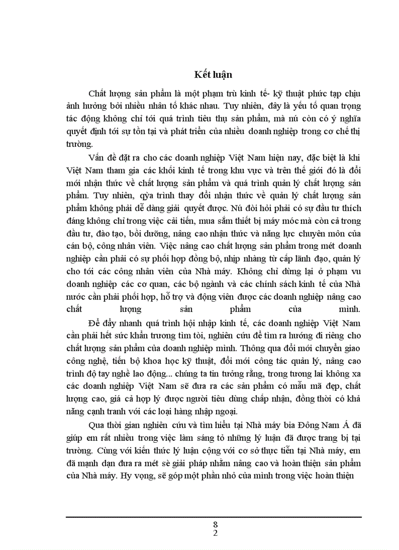 image for page Biện pháp nâng cao chất lượng sản phẩm ở Nhà máy bia Đông Nam á