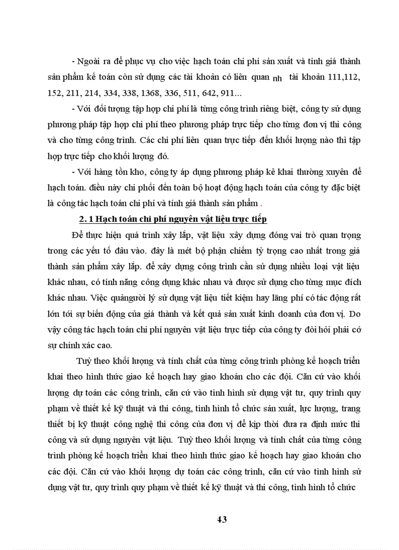 image for page Hoàn thiện hạch toán chi phí sản xuất và tính giá thành sản phẩm xây lắp ở Công ty Hương Giang -Bộ Quóc Phòng
