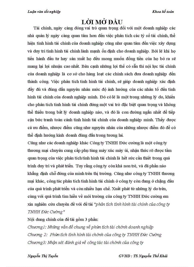 image for page Phân tích tình hình tài chính của công ty TNHH Đức Cường
