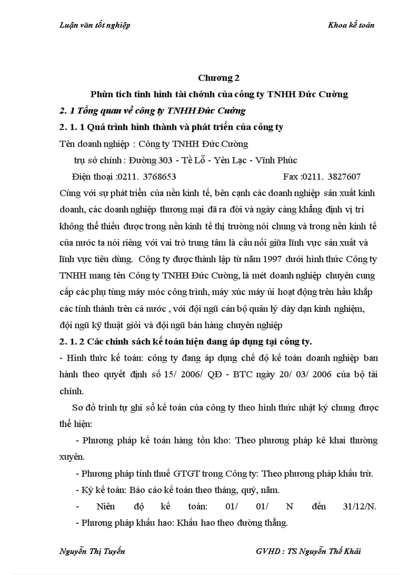 image for page Phân tích tình hình tài chính của công ty TNHH Đức Cường