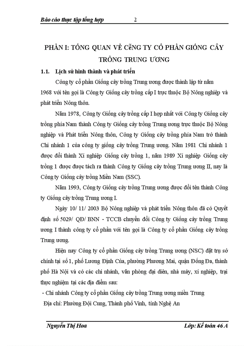 image for page Báo cáo thực tập tổng hơp tại Công ty cổ phần Giống cây trồng Trung ương