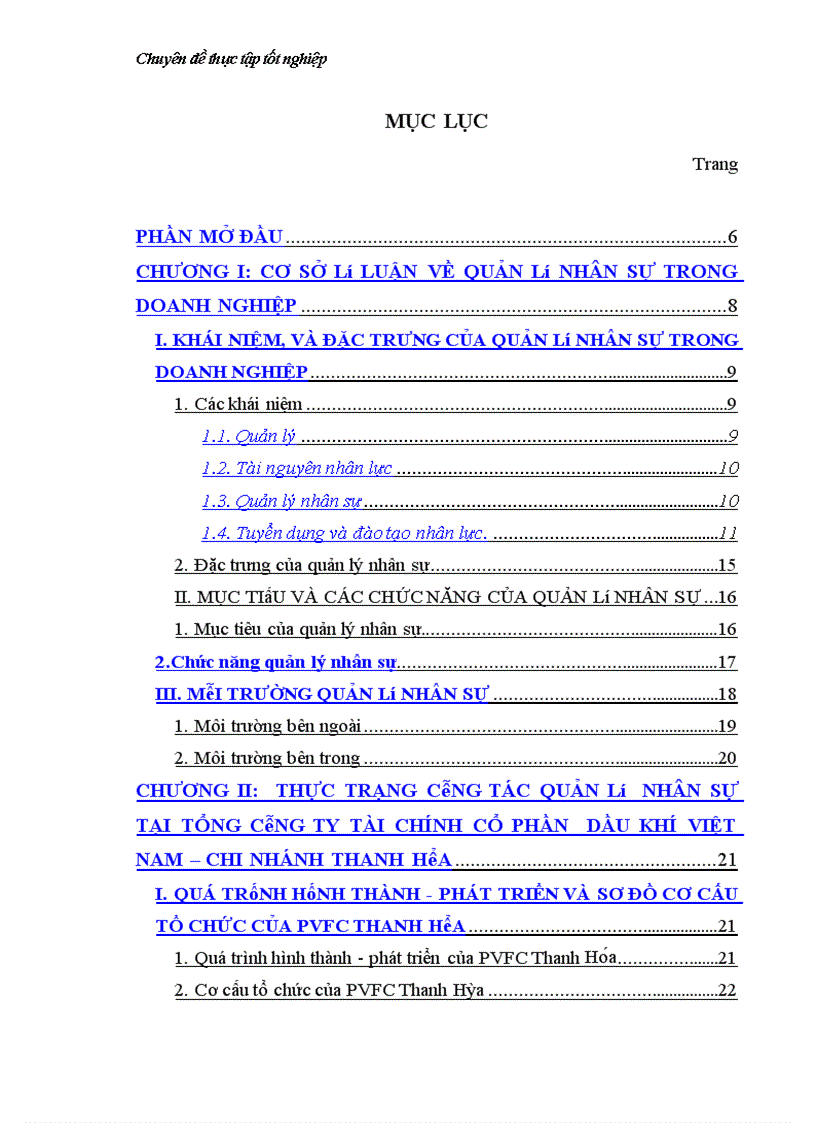 image for page Một số giải pháp hoàn thiện công tác quản lí nhân sự tại PVFC Thanh hóa