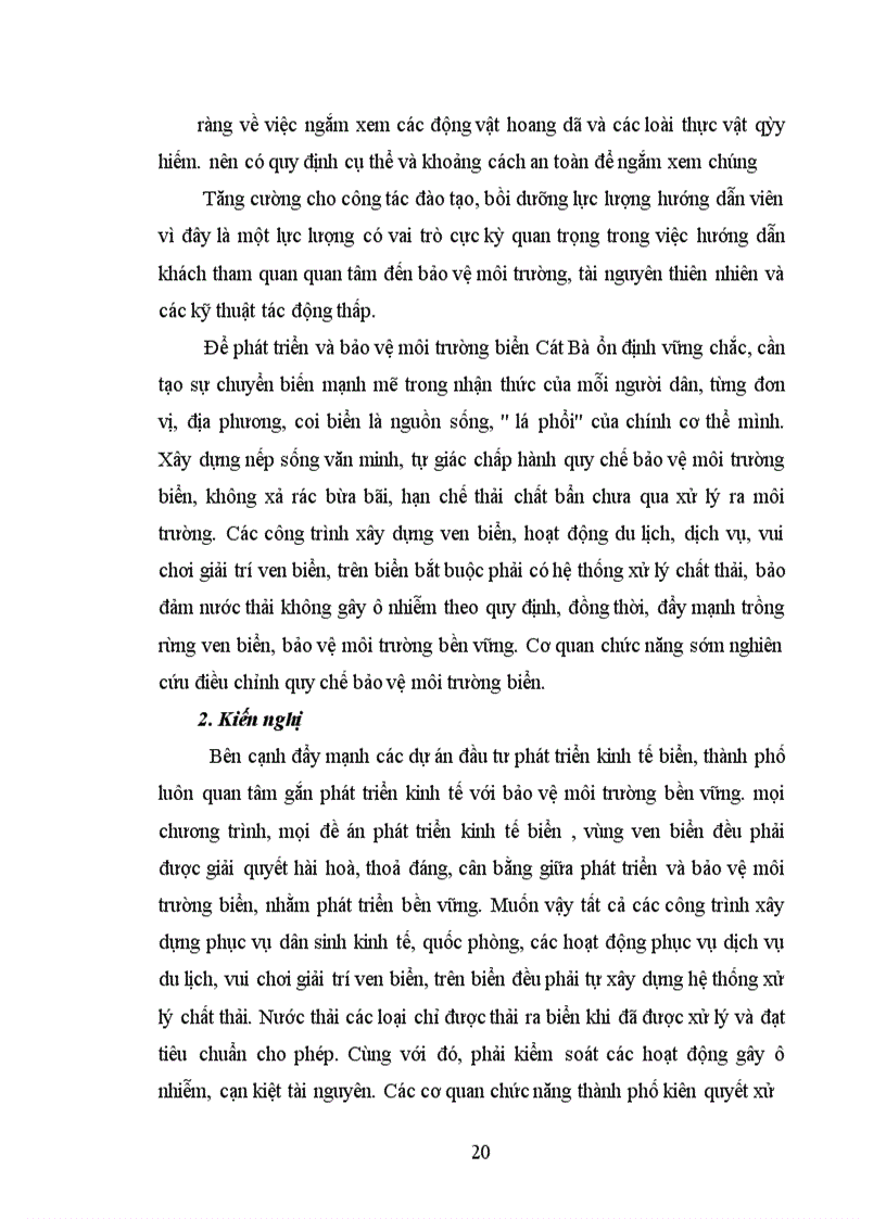 image for page Đánh giá thiệt hại ô nhiễm môi trường do hoạt động du lịch ở Cát Bà
