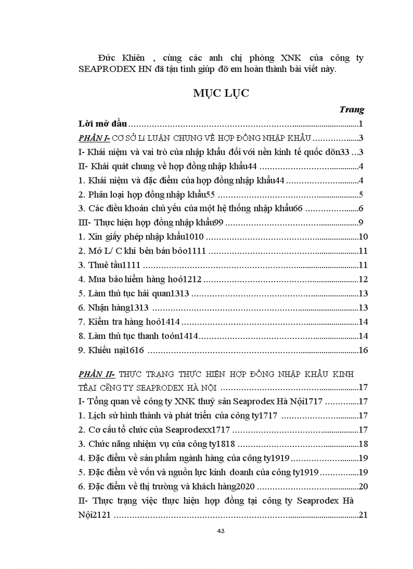image for page Thực trạng và một số giải pháp nhằm nâng cao hiệu quả của quá trình thực hiện hợp đồng Nhập Khẩu một số mặt hàng tại công ty Xuất Nhập Khẩu SEAPRODEX Hà Nội.