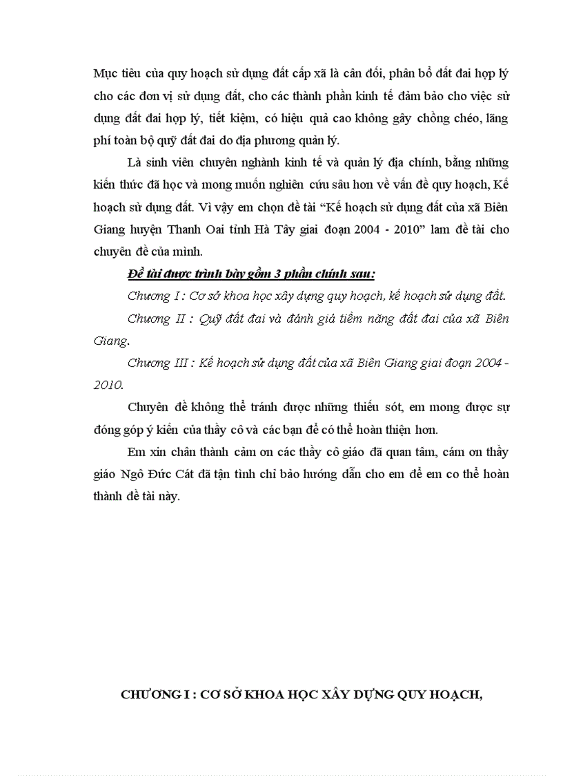 image for page Kế hoạch sử dụng đất của xã Biên Giang huyện Thanh Oai tỉnh Hà Tây giai đoạn 2004 -2010