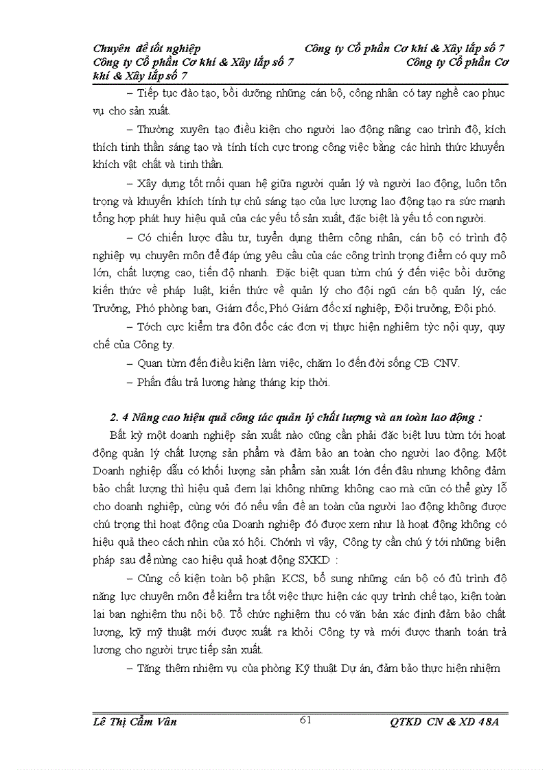 image for page Một số biện pháp nhằm nâng cao hiệu quả sản xuất kinh doanh ở Công ty Cổ phần Cơ khí và Xây lắp số 7