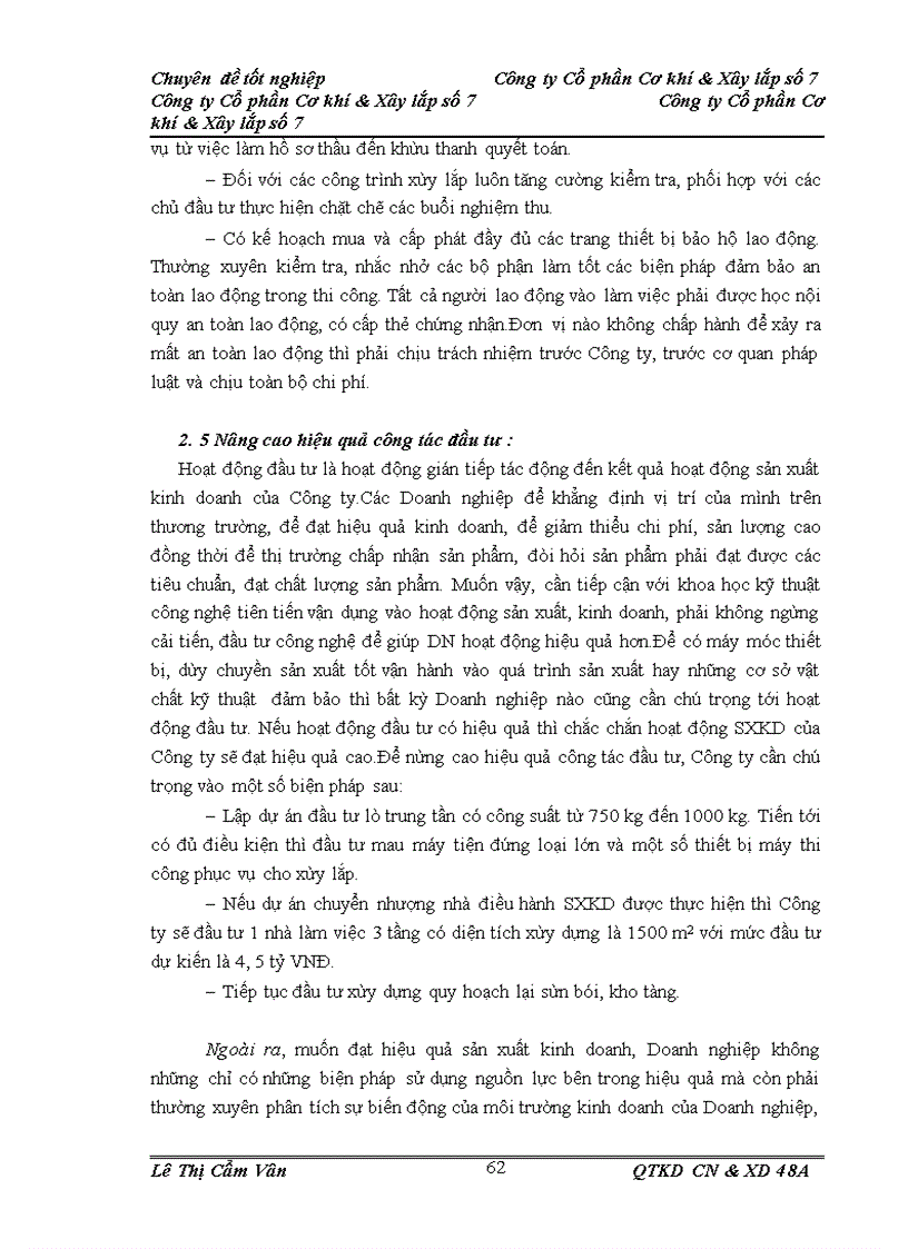 image for page Một số biện pháp nhằm nâng cao hiệu quả sản xuất kinh doanh ở Công ty Cổ phần Cơ khí và Xây lắp số 7