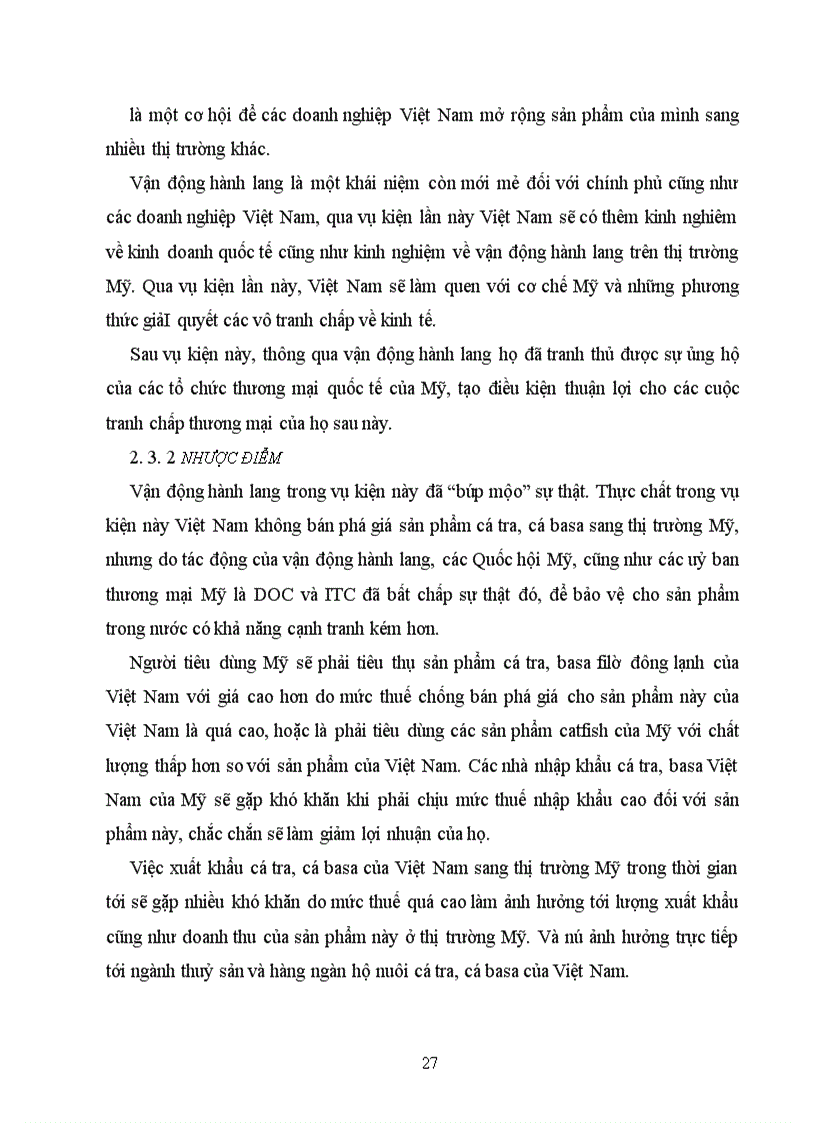 image for page Ảnh hưởng của vận động hành lang tới vụ kiện cá tra, cá basa của Việt Nam