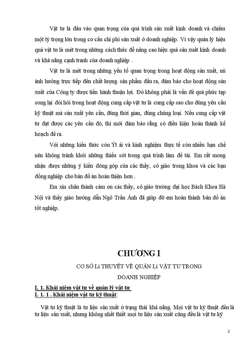 image for page Phân tích tình hình quản lý vật tư và xây dựng các biện pháp quản lý vật tư ở Công ty May Phù Đổng