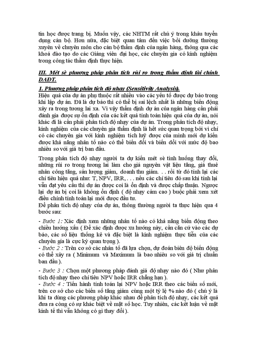 image for page Công tác thẩm định và phân tích rủi ro DAĐT tại nhct đống đa