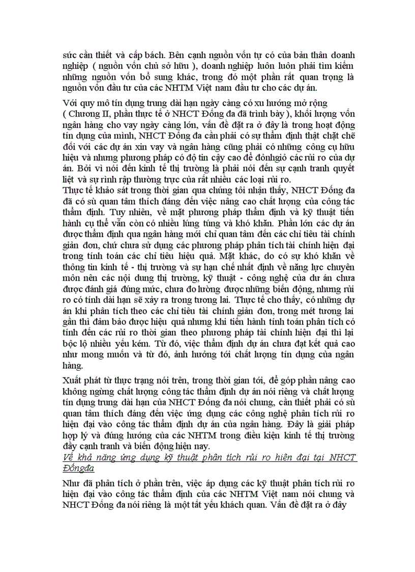 image for page Công tác thẩm định và phân tích rủi ro DAĐT tại nhct đống đa