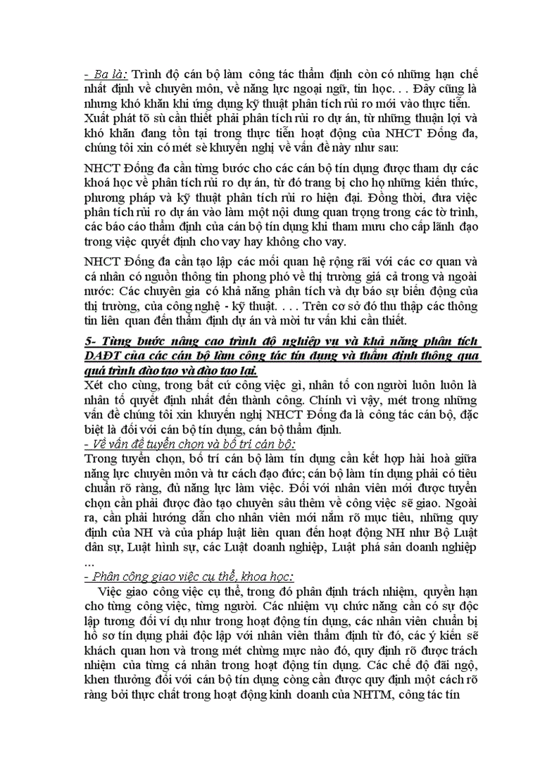 image for page Công tác thẩm định và phân tích rủi ro DAĐT tại nhct đống đa