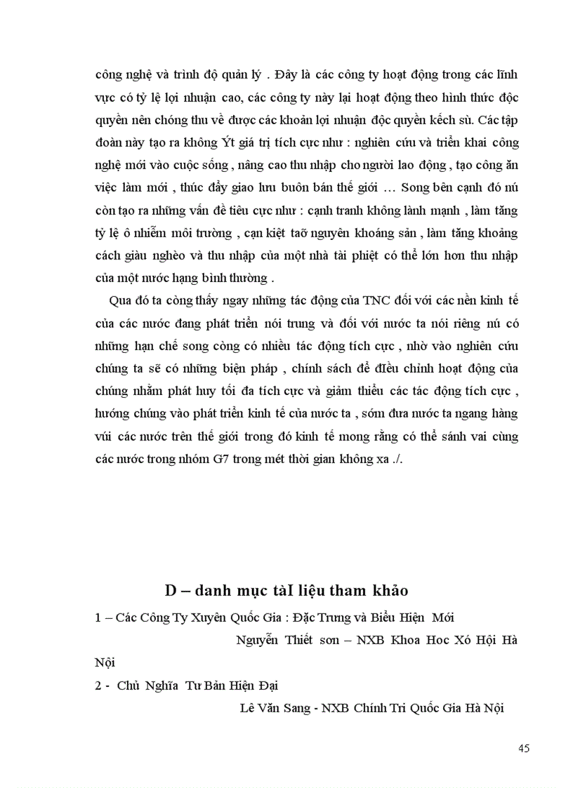 image for page Bản chất và vai trò của các tổ chức độc quyền xuyên quốc gia