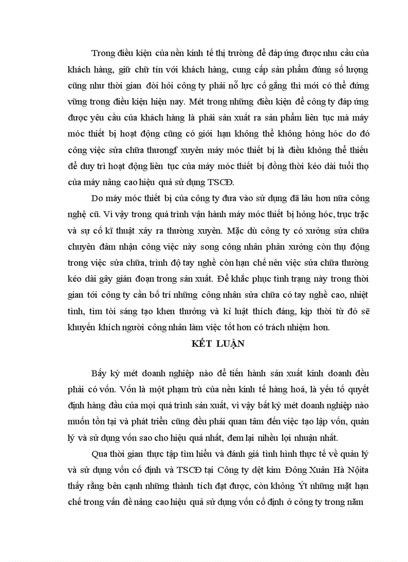 image for page Một số biện pháp để nâng cao hiệu quả sử dụng vốn cố định ở Công ty dệt kim đông xuân Hà Nội