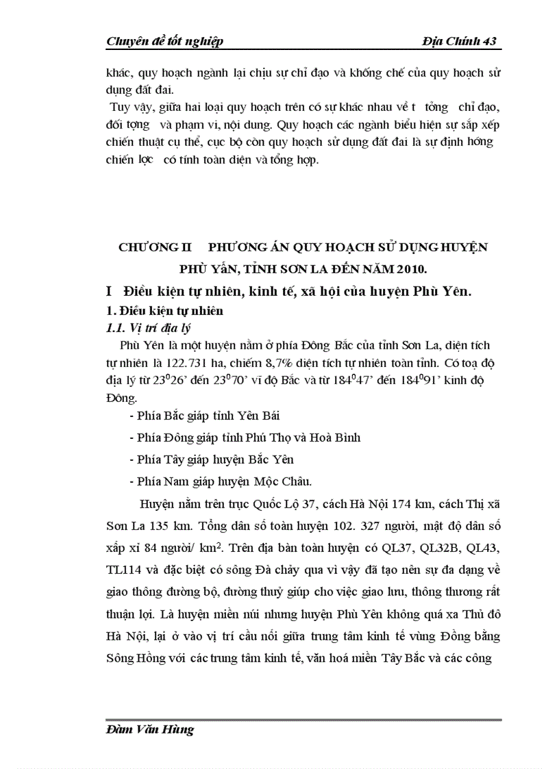 image for page Quy hoạch sử dụng đất đến năm 2010 của huyện Phù Yên, tỉnh Sơn La