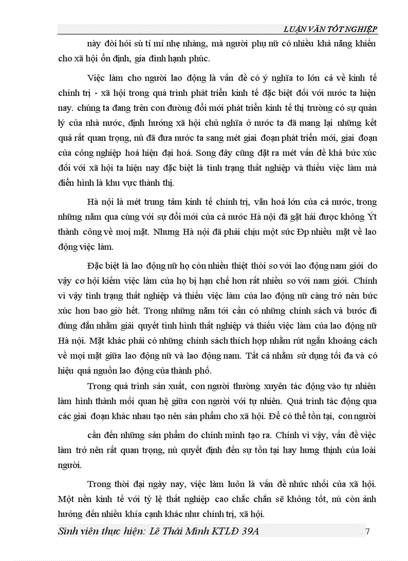 image for page Hiện trạng lao động chưa có việc làm ở Hà nội